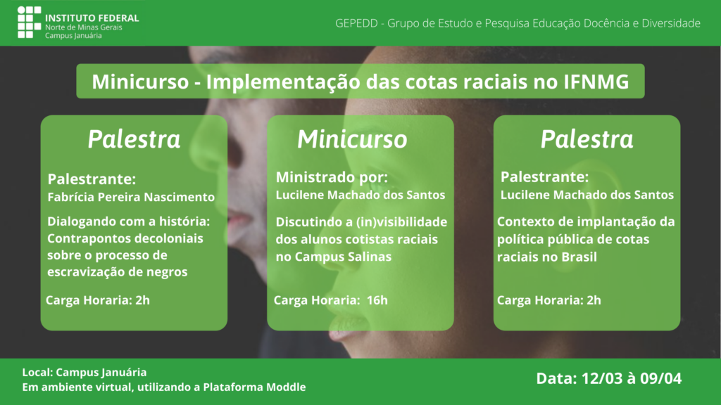 Minicurso: implementação das cotas raciais no IFNMG